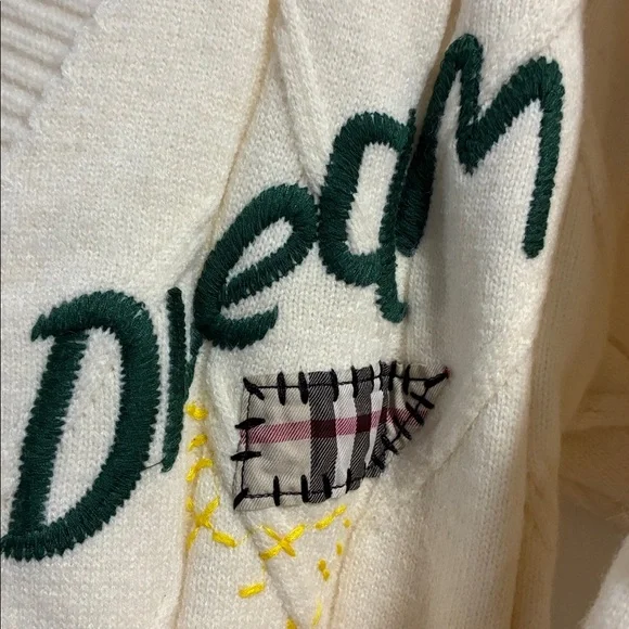 Dreamers Cream Cardigan with Colorful Buttons - Picture 3 of 15